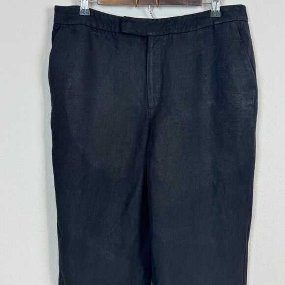Dana Buchman Black Linen Blend Trouser Pants 14 - Picture 2 of 9